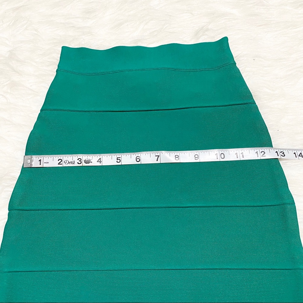 BCBGMAXAZRIA Green Turquoise Bandage Skirt - Picture 3 of 6